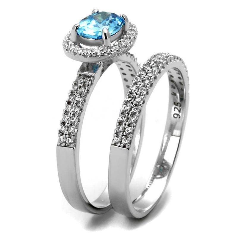 Silver Rings For Women TS490 Rhodium 925 Sterling Silver Ring with CZ