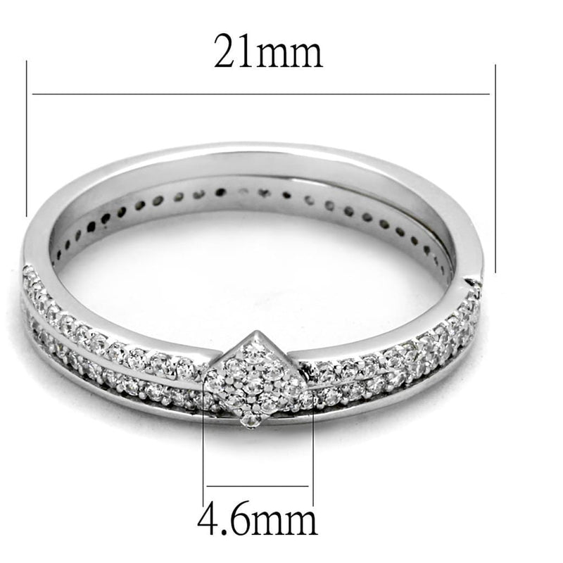 Silver Jewelry Rings Silver Rings For Women TS498 Rhodium 925 Sterling Silver Ring with CZ Alamode Fashion Jewelry Outlet