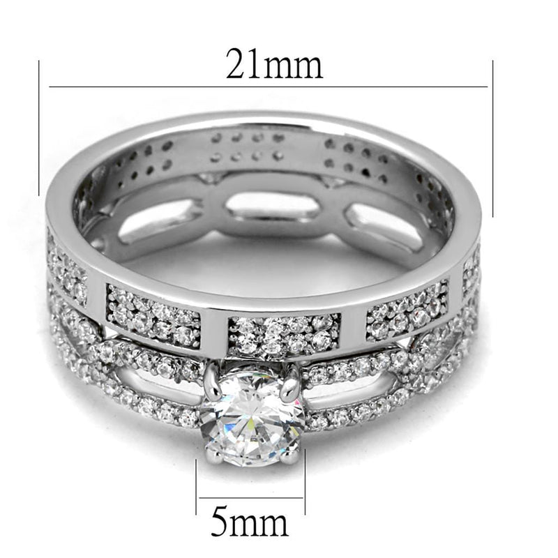 Silver Jewelry Rings Silver Rings For Women TS499 Rhodium 925 Sterling Silver Ring with CZ Alamode Fashion Jewelry Outlet