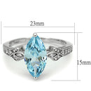 Silver Rings For Women TS502 Rhodium 925 Sterling Silver Ring with CZ