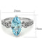 Silver Rings For Women TS502 Rhodium 925 Sterling Silver Ring with CZ