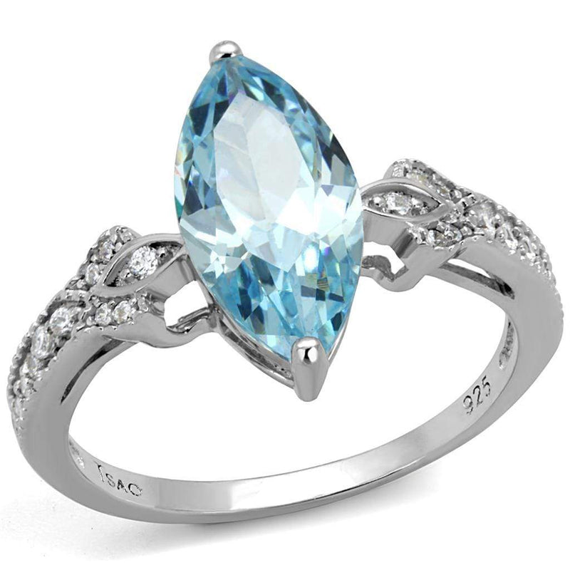 Silver Rings For Women TS502 Rhodium 925 Sterling Silver Ring with CZ