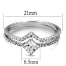 Silver Rings For Women TS504 Rhodium 925 Sterling Silver Ring with CZ