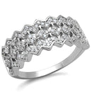 Silver Rings For Women TS517 Rhodium 925 Sterling Silver Ring with CZ