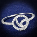 Silver Rings For Women TS519 Rhodium 925 Sterling Silver Ring with CZ