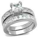 Silver Rings TS520 Rhodium 925 Sterling Silver Ring with AAA Grade CZ