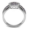 Silver Rings TS523 Rhodium + Ruthenium 925 Sterling Silver Ring with CZ