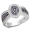 Silver Rings TS523 Rhodium + Ruthenium 925 Sterling Silver Ring with CZ