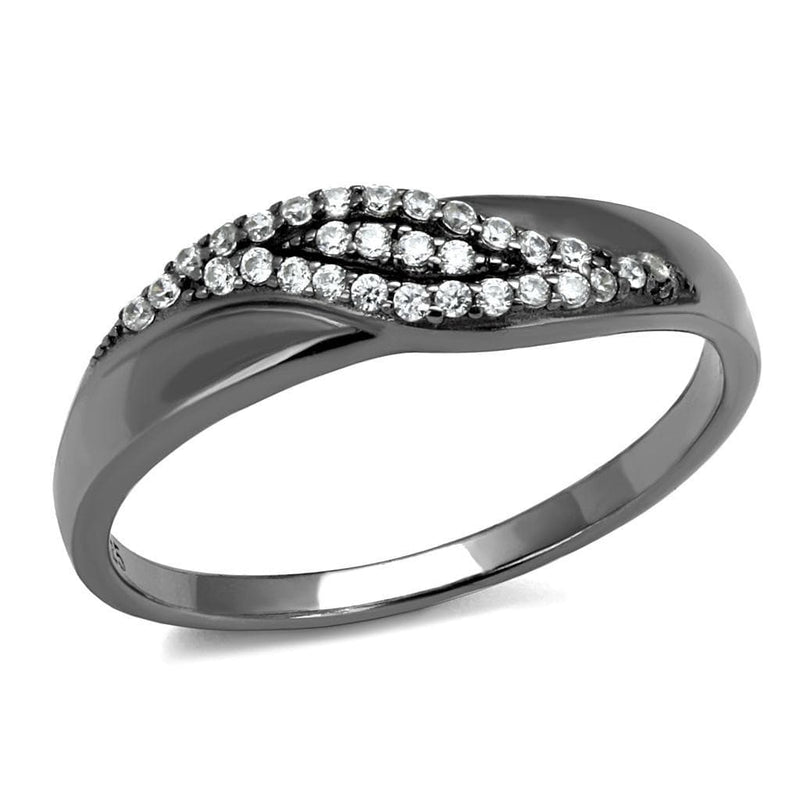 Silver Rings TS524 Ruthenium 925 Sterling Silver Ring with AAA Grade CZ