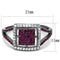 Silver Rings TS533 Rhodium + Ruthenium 925 Sterling Silver Ring in Ruby