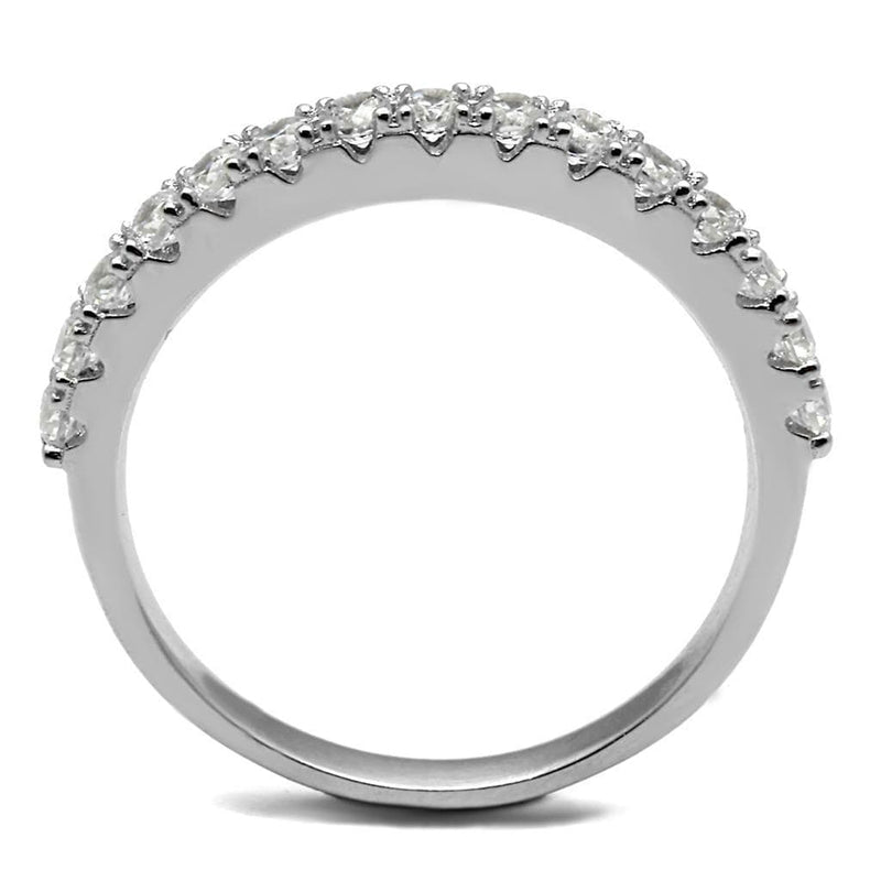 Silver Rings TS534 Rhodium 925 Sterling Silver Ring with AAA Grade CZ