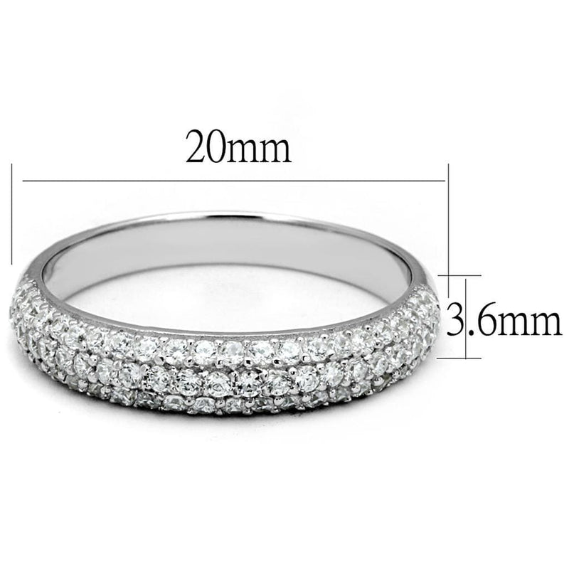 Silver Rings TS535 Rhodium 925 Sterling Silver Ring with AAA Grade CZ