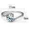 Silver Rings TS536 Rhodium 925 Sterling Silver Ring with AAA Grade CZ