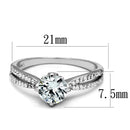 Silver Rings TS537 Rhodium 925 Sterling Silver Ring with AAA Grade CZ