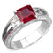 Silver Rings TS545 Rhodium + Ruthenium 925 Sterling Silver Ring in Ruby