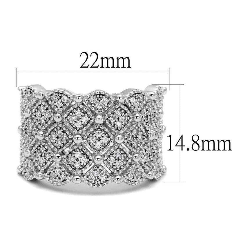 Silver Rings TS546 Rhodium 925 Sterling Silver Ring with AAA Grade CZ