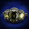 Silver Rings TS547 Ruthenium 925 Sterling Silver Ring in Olivine color