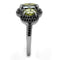 Silver Rings TS547 Ruthenium 925 Sterling Silver Ring in Olivine color
