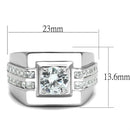 Silver Rings TS553 Rhodium 925 Sterling Silver Ring with AAA Grade CZ