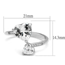 Silver Rings TS556 Rhodium 925 Sterling Silver Ring with AAA Grade CZ