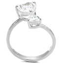 Silver Rings TS556 Rhodium 925 Sterling Silver Ring with AAA Grade CZ