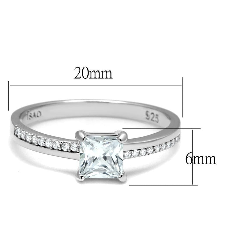 Silver Jewelry Rings Silver Rings TS558 Rhodium 925 Sterling Silver Ring with AAA Grade CZ Alamode Fashion Jewelry Outlet