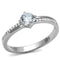 Silver Rings TS560 Rhodium 925 Sterling Silver Ring with AAA Grade CZ