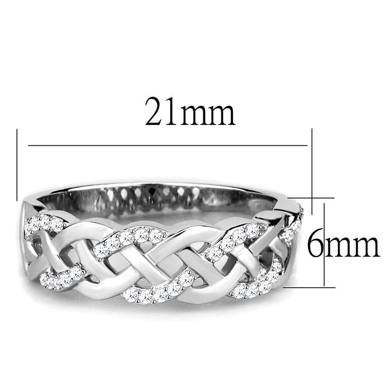 Silver Rings TS566 Rhodium 925 Sterling Silver Ring with AAA Grade CZ