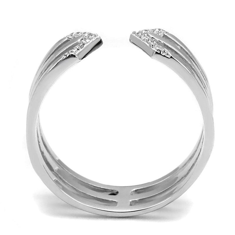 Silver Rings TS574 Rhodium 925 Sterling Silver Ring with AAA Grade CZ