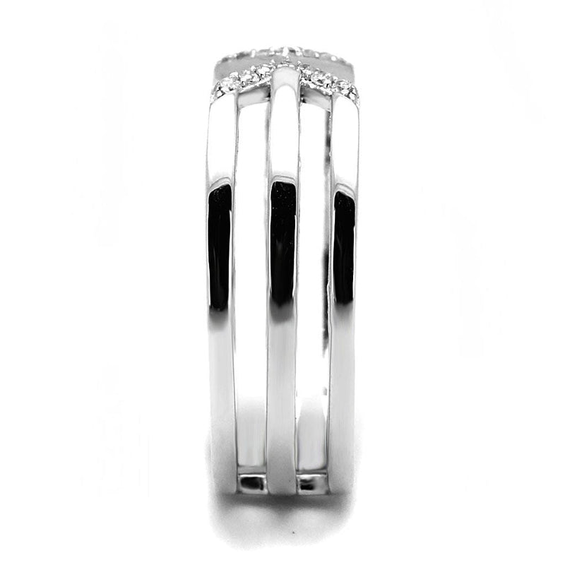 Silver Rings TS574 Rhodium 925 Sterling Silver Ring with AAA Grade CZ