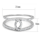 Silver Rings TS575 Rhodium 925 Sterling Silver Ring with AAA Grade CZ