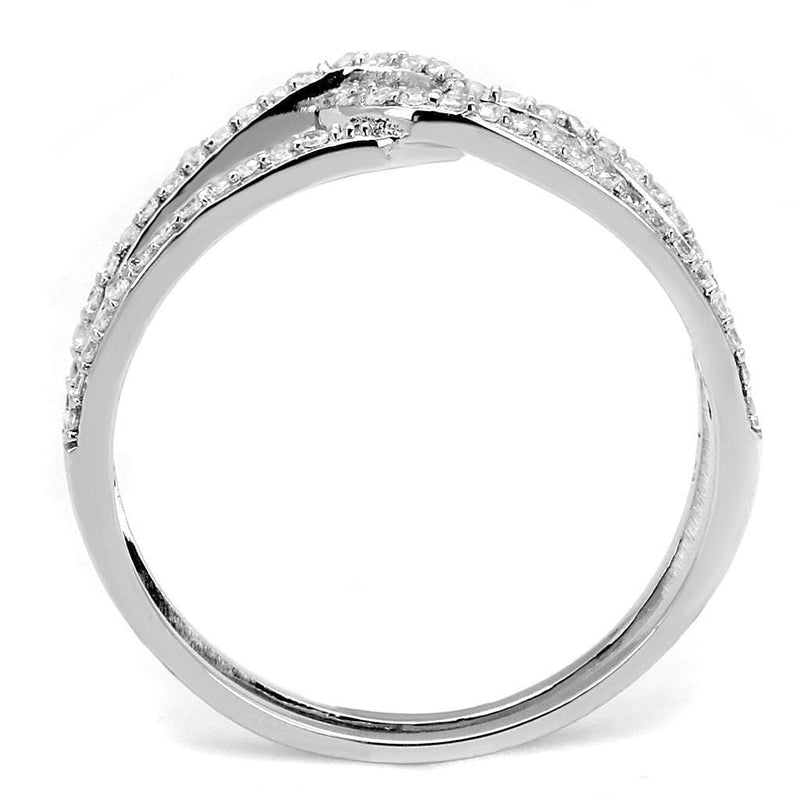 Silver Jewelry Rings Silver Rings TS575 Rhodium 925 Sterling Silver Ring with AAA Grade CZ Alamode Fashion Jewelry Outlet