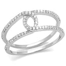 Silver Rings TS575 Rhodium 925 Sterling Silver Ring with AAA Grade CZ