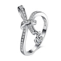 Silver Jewelry Rings Simple Design Bow Tie Shape Fashion Jewelry Sterling Silver Ring TIY