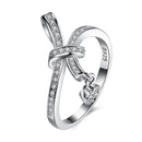 Silver Jewelry Rings Simple Design Bow Tie Shape Fashion Jewelry Sterling Silver Ring TIY