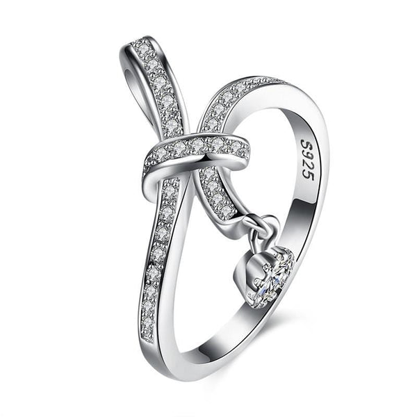 Silver Jewelry Rings Simple Design Bow Tie Shape Fashion Jewelry Sterling Silver Ring TIY