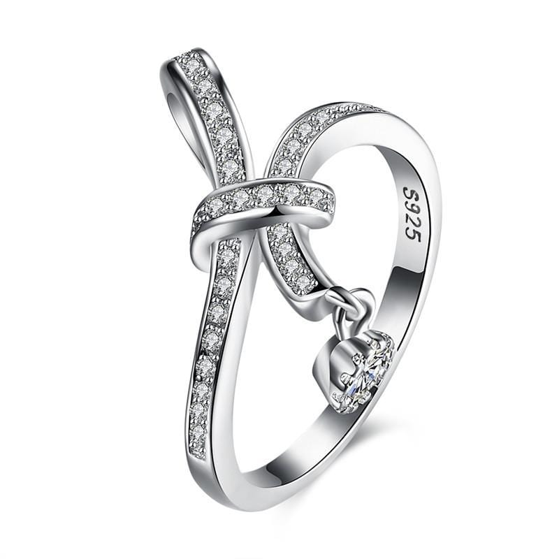Silver Jewelry Rings Simple Design Bow Tie Shape Fashion Jewelry Sterling Silver Ring TIY