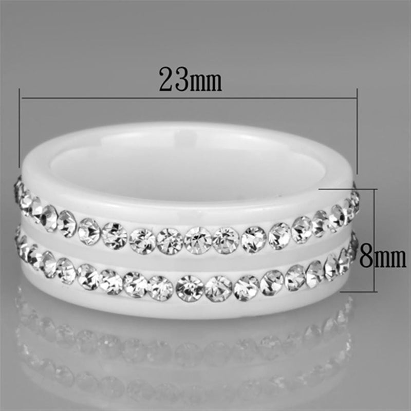 Silver Jewelry Rings Simple Engagement Rings 3W970 Stainless Steel Ring with Ceramic Alamode Fashion Jewelry Outlet