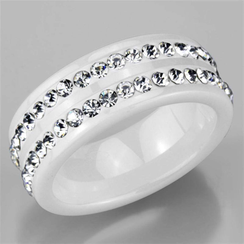 Silver Jewelry Rings Simple Engagement Rings 3W970 Stainless Steel Ring with Ceramic Alamode Fashion Jewelry Outlet