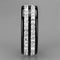 Silver Jewelry Rings Simple Engagement Rings 3W971 Stainless Steel Ring with Ceramic in Jet Alamode Fashion Jewelry Outlet