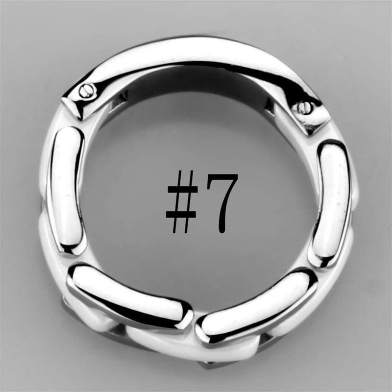 Silver Jewelry Rings Simple Engagement Rings 3W973 Stainless Steel Ring with Ceramic Alamode Fashion Jewelry Outlet