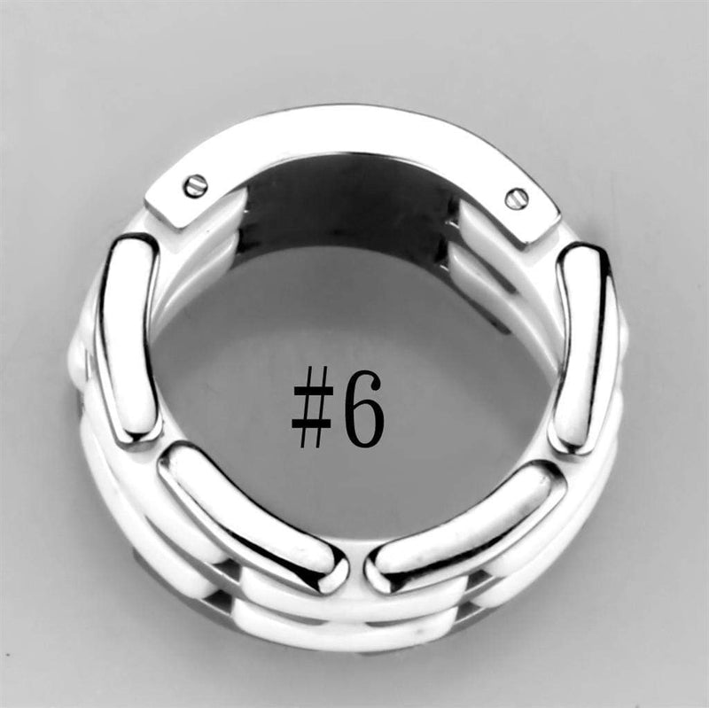 Silver Jewelry Rings Simple Engagement Rings 3W975 Stainless Steel Ring with Ceramic Alamode Fashion Jewelry Outlet