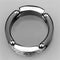 Silver Jewelry Rings Simple Engagement Rings 3W976 Stainless Steel Ring with Ceramic in Jet Alamode Fashion Jewelry Outlet