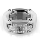 Silver Jewelry Rings Simple Engagement Rings 3W977 Stainless Steel Ring with Ceramic Alamode Fashion Jewelry Outlet