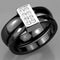 Silver Jewelry Rings Simple Engagement Rings 3W978 Stainless Steel Ring with Ceramic in Jet Alamode Fashion Jewelry Outlet