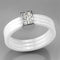 Silver Jewelry Rings Simple Engagement Rings 3W981 Stainless Steel Ring with Ceramic Alamode Fashion Jewelry Outlet