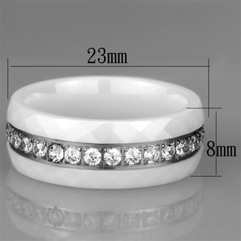 Silver Jewelry Rings Simple Engagement Rings 3W983 Stainless Steel Ring with Ceramic Alamode Fashion Jewelry Outlet