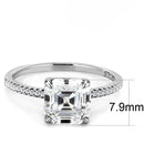 Silver Jewelry Rings Simple Engagement Rings DA008 Stainless Steel Ring with Cubic Alamode Fashion Jewelry Outlet