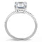 Silver Jewelry Rings Simple Engagement Rings DA008 Stainless Steel Ring with Cubic Alamode Fashion Jewelry Outlet