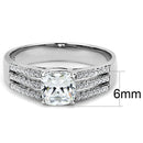 Silver Jewelry Rings Simple Engagement Rings DA020 Stainless Steel Ring with Cubic Alamode Fashion Jewelry Outlet